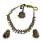 Crystal - Medium Size Antique Gold Finish Necklace Set with Earrings & Head Piece - RAK436 04A26