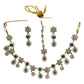 Green - Antique Gold Finish Necklace & Earrings Set - Bollywood - Weddings - KAJ1038 11KV24