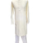 Cream - Lucknowi Sequins Mens Indian Kurta set - Weddings / Walimas , Sangeet, Eid, Mehndi / Henna - YD2401 KT 0324