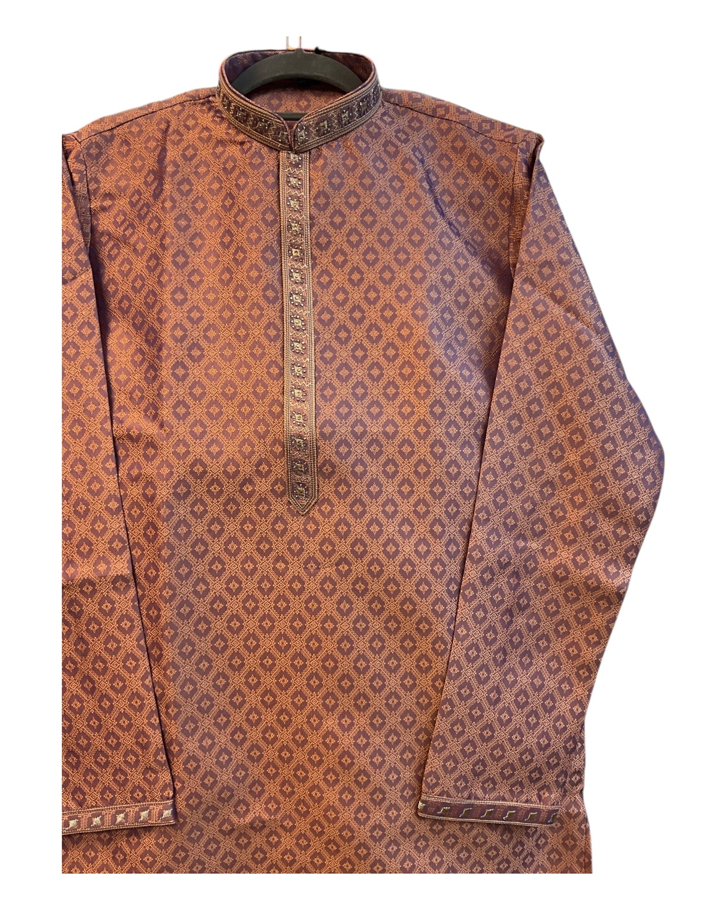 Pink - Banarasi Handloom Brocade Mens Indian Kurta set - UK Stock - Weddings / Walimas , Sangeet, Diwali, Eid, Mehndi / Henna - VEE2433 VR