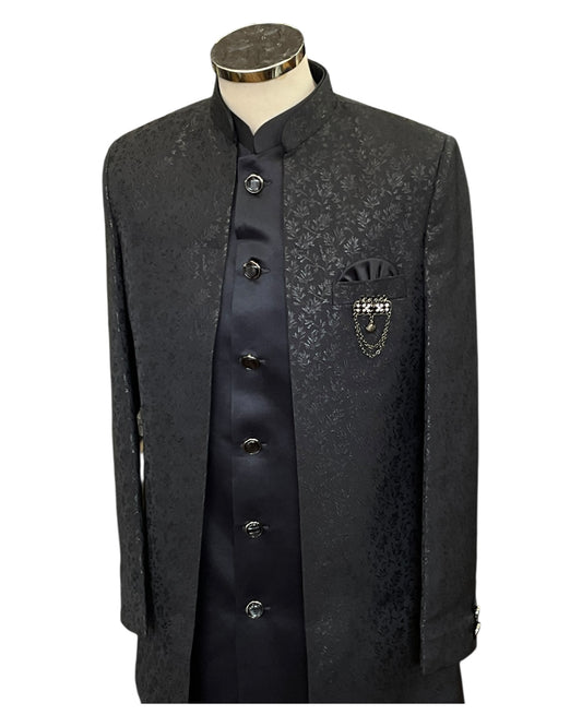 Steel Grey - PREMIUM Mens Knee Length  Jacket with Long Waistcoat - Sherwani / Indo Western - Fantastic Fit - KCS6613 05RY25