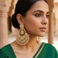 Regal Kundan & Pearl Crescent Chandbali Earrings - Bollywood - Weddings - 6ER44 09J26