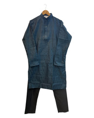 Navy Blue - Handloom Brocade Mens Indian Kurta set - UK Stock - Weddings / Walimas , Sangeet, Diwali, Eid, Mehndi / Henna - NAD25706 KA