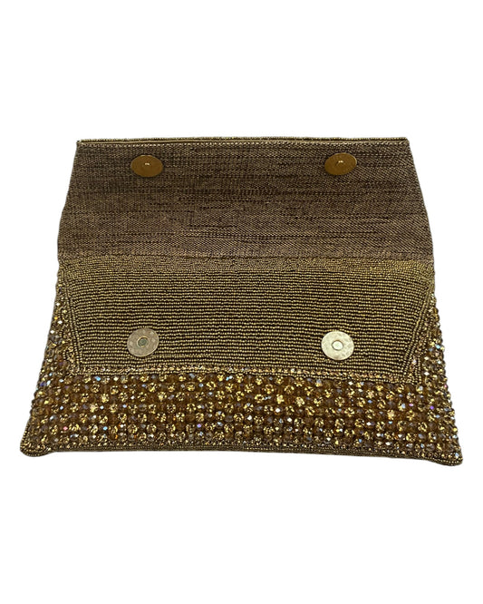 Dark Gold Finish - Rich Hand Embroidered Clutch Bag / Handbag - AKB235 05KP25