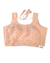 Peach - Dupion Silky Saree / Lehenga blouse - 38