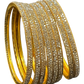 Gold Finish - Set of 8 Stone Bangles -  M to XXL - HAN2601 07Ka26