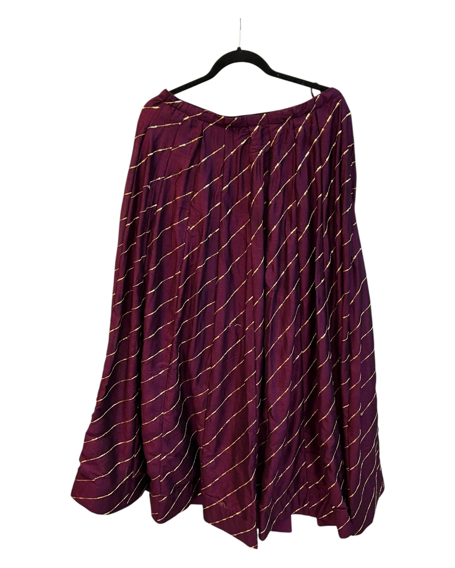 Wine -  Dupion Silk Lehenga Set - Garba / Dandia , Mehndi / Sangeet / Weddings Size UK 12 (38" Bust) Adjustable to Size 14 - UK Stock - 24h Dispatch - AF2506 09TY25