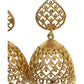 Gold - Large - Gold Finish Traditional Zhumki Earrings - Bollywood - Weddings - SV2412 Jp 0724