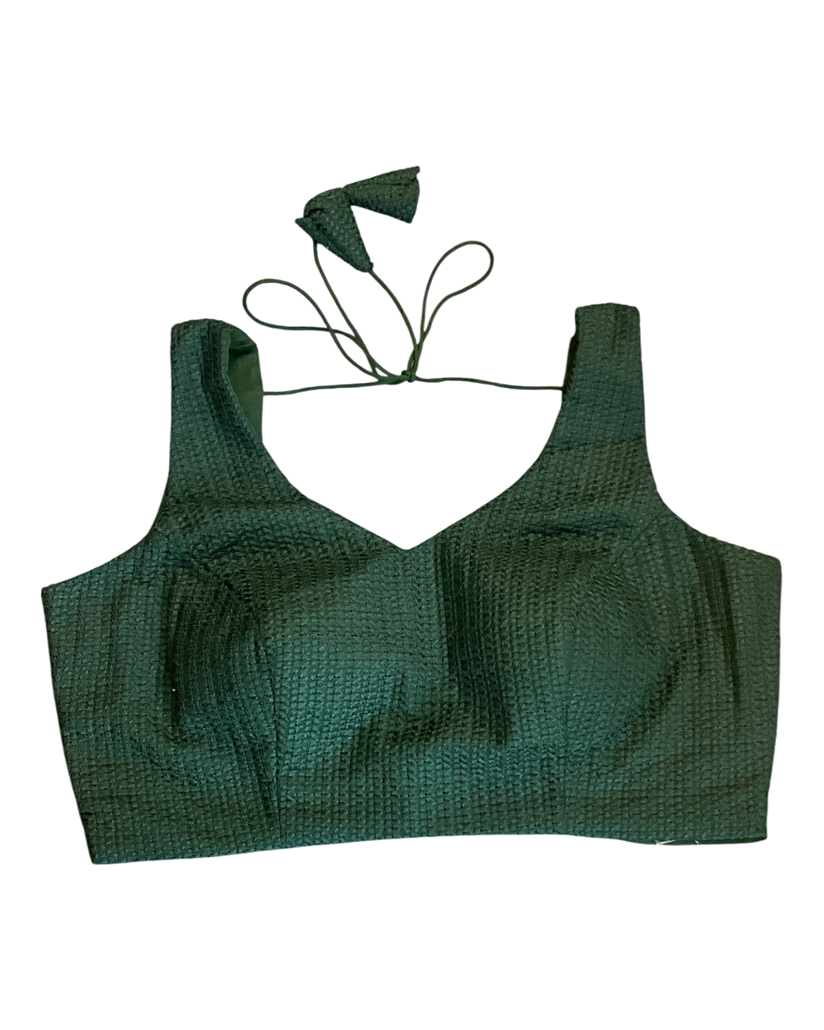 Size 40" / UK 14 - Bottle Green - Sleevless Saree blouse with cups - UK Stock - With Margin inside - VAM1301 - KY