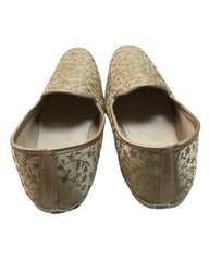 Very Comfortable Dark Gold Brocade Loafer Style Mojri - Indian Mens shoes - Mojari , Khossay -  YD2305