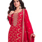 Red - Simple / Classy Silky Ladies Indian Salwar Suit with Rich Dupatta - Available in Sizes 10,14 & 18 - VF69184 TY 0924