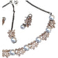 Designer American Diamond Style Oxydised Finish Medium Size Necklace Set with Earrings - AE2426 1KP24