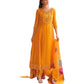 Yellow / Haldi - Simple / Classy Ladies Indian Trousers Suit with Printed Dupatta - Size 12 (38") - LL22603 VV 1024