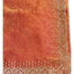 Burnt Orange - Self Print Crepe - Party Wear Embroidered Saree with Blouse Piece - SP2504022 T