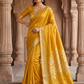 Haldi Yellow - Handloom Saree with Blouse Piece - UK stock - 24hr Dispatch - RT-BT002 07KJ26