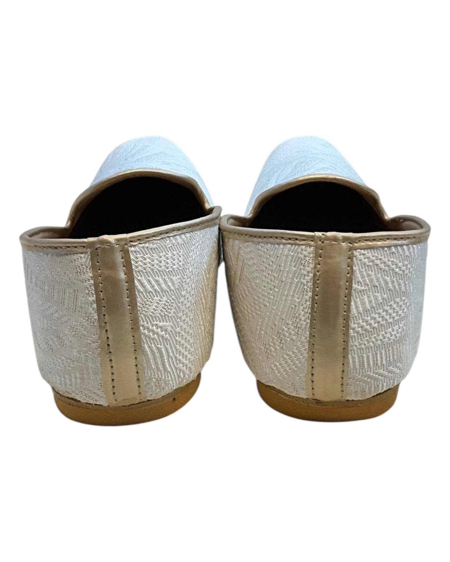 Very Comfortable Cream Brocade Loafer Style Mojri - Indian Mens shoes - Mojari , Khossay -  YD2505 C
