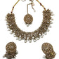 Gold - Large - Antique Gold Finish Necklace Set with Earrings - RAK203 KK 0724