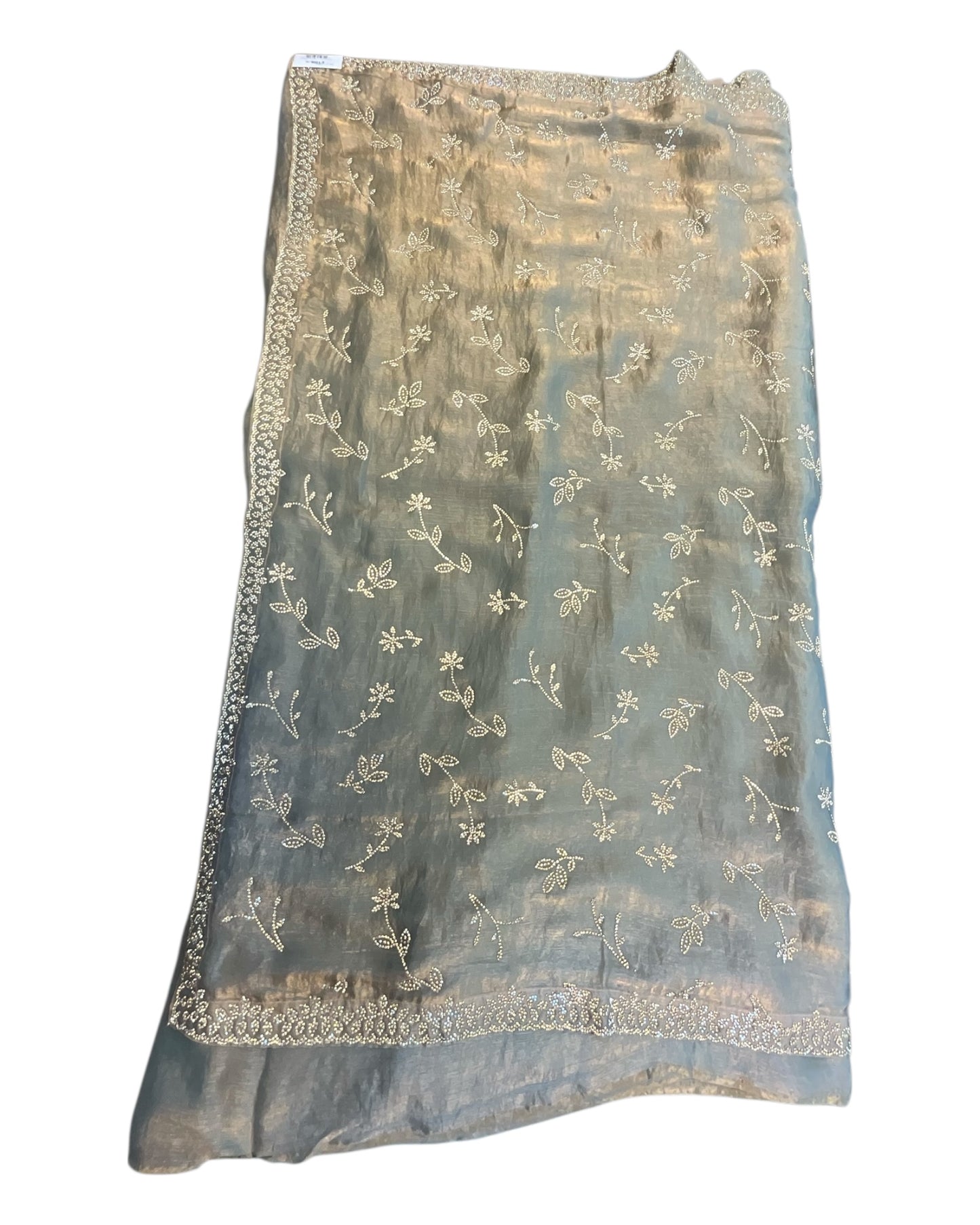 Champagne - Fancy Embroidered Saree with Blouse Piece - UK stock - 24hr Dispatch - SP250627 TV