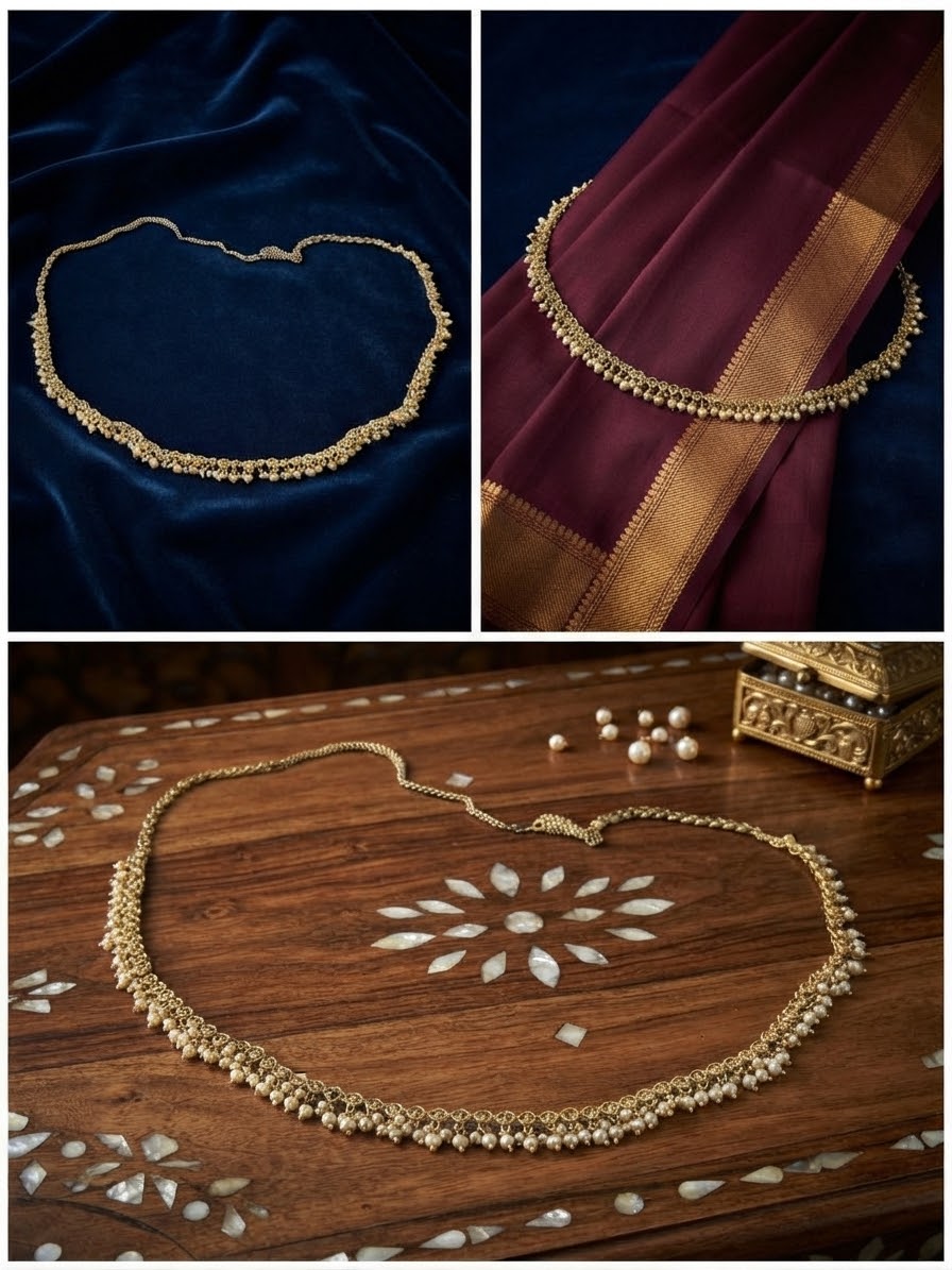 Pearl &amp; Kundan-Embellished Saree Belt (Kamarbandh) - 15BL333 10KK26
