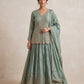 Size UK 14 (40") Pista / Light Green - Mid Length Blouse Lehenga Set - Mehndi / Sangeet / Bridesmaids / Weddings / Garba  - UK Stock - 24h Dispatch - AFDM2287 09TP26