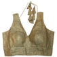 Gold - Crushed Tissue Saree / Lehenga Blouse - With Cups - Margin to loosen - UK Stock - AF2341 C 1224