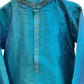 Turquoise Blue - Banarasi Handloom Brocade Mens Indian Kurta set with Trousers - UK Stock - Weddings / Walimas , Sangeet, Diwali, Eid, Mehndi / Henna - VEE2459 VR