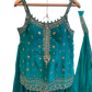 Size 14 (40") - Turquoise - Designer Ladies Medium Length Strap Top Palazzo Trousers Suit - VMK Pahal JR