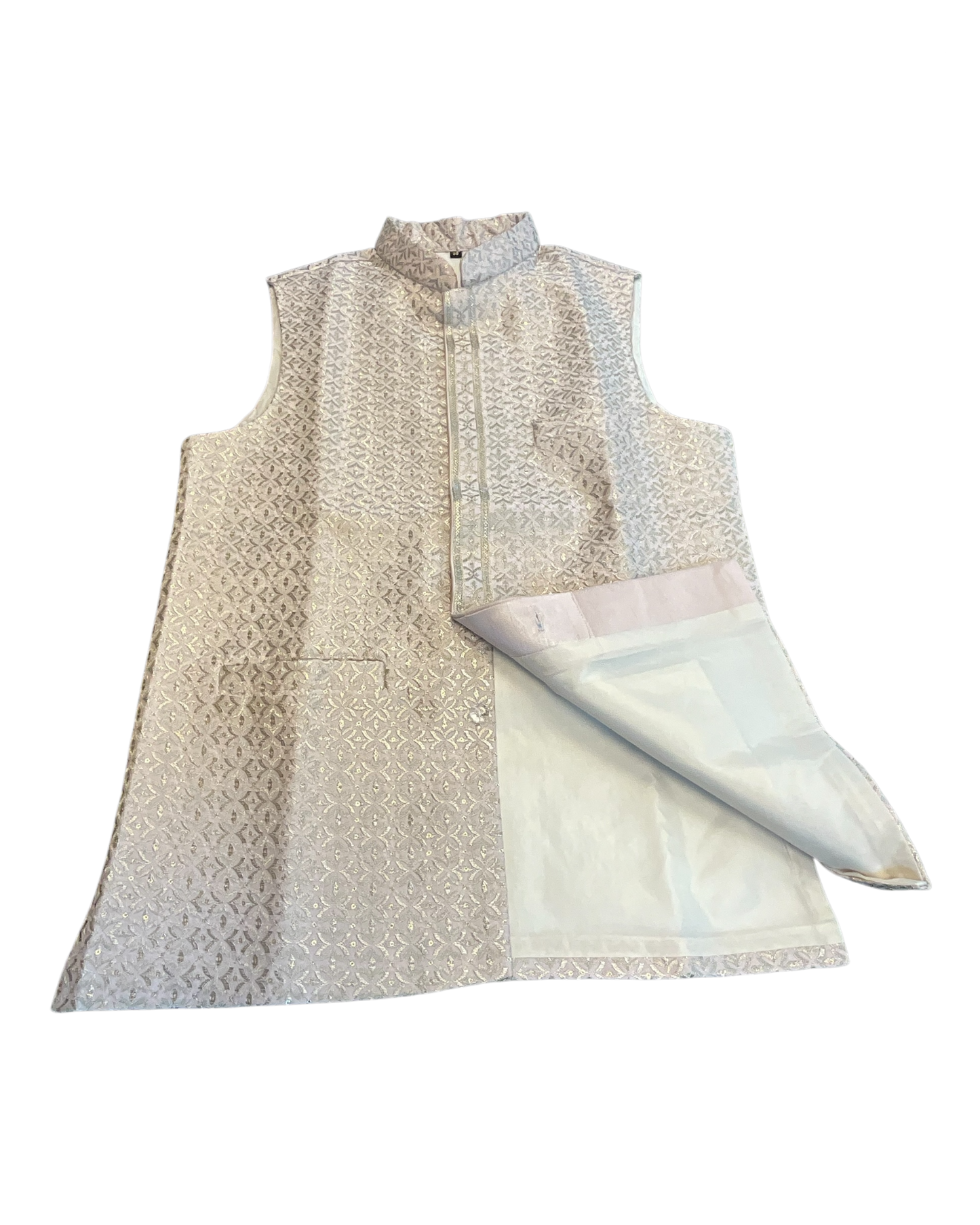 Pastel Baby Pink - All Over Embroidered - Mens Indian Waistcoat - UK Stock - 24 hr Dispatch - KCS4835 06KA26