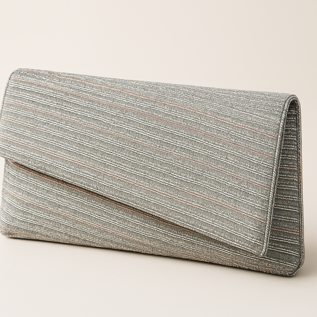 Silver / Grey - Rich Hand Embroidered Clutch Bag / Handbag -Bollywood / Weddings - AKB264 05KP25