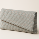 Silver / Grey - Rich Hand Embroidered Clutch Bag / Handbag -Bollywood / Weddings - AKB264 05KP25