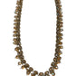 Champagne / Crystal - Large Size Antique Gold Finish Long Necklace Set with Earrings - RAK408 KY 0525
