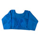 Blue - Silky Saree blouse with cups,  Long Sleeves, High Back - 42" - UK Stock - Quick Delivery - RNK - R231F-A