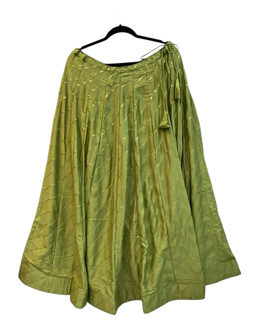 Light Green -  Dupion Silk Lehenga Set - Size UK 12 (38" Bust) Adjustable to Size 14 - UK Stock - 24h Dispatch - AF2506 09TY25