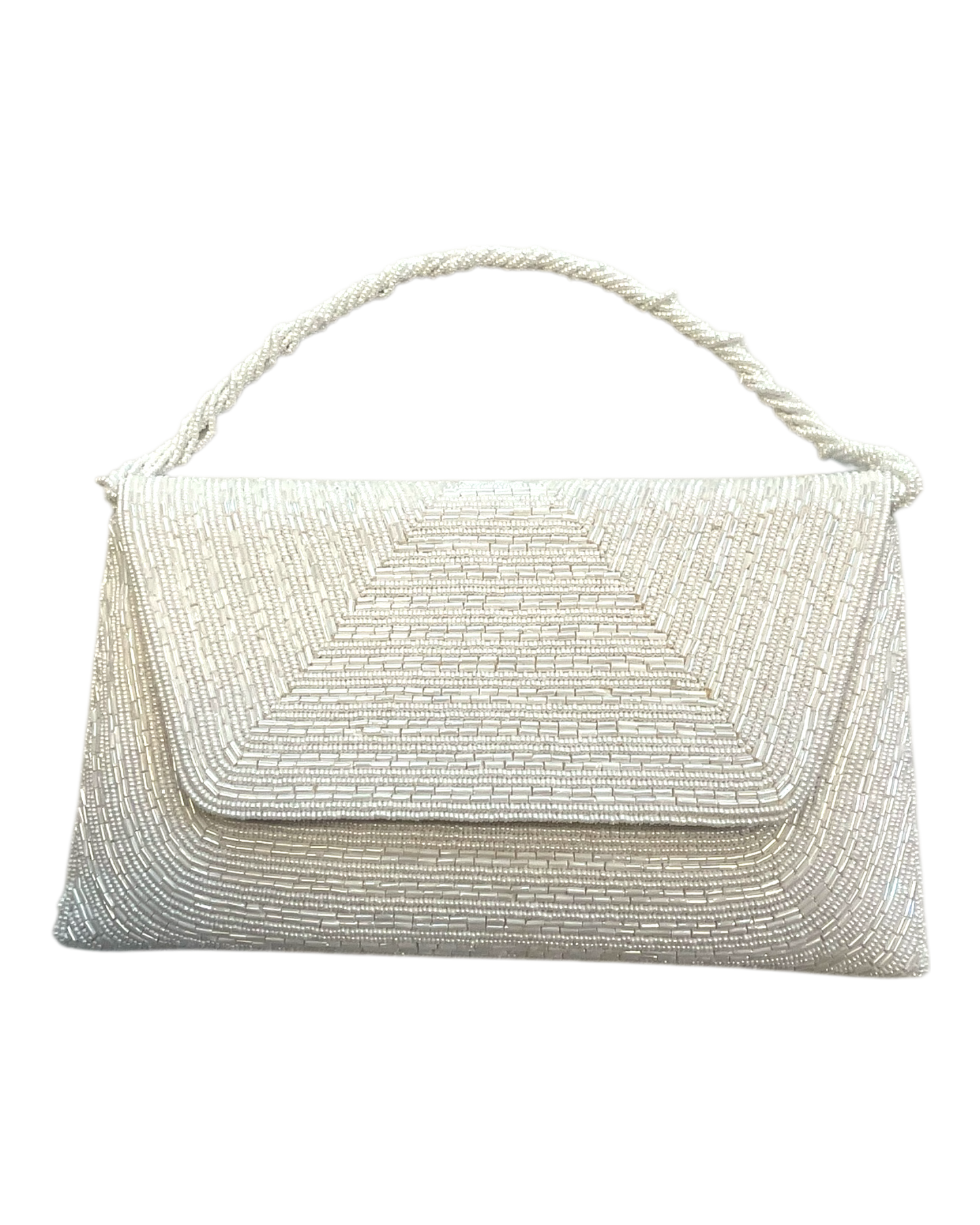 White - Rich Hand Embroidered Clutch Bag / Handbag -Bollywood / Weddings - JF27 11KJ25