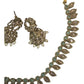 Mint Green - Small - Antique Gold Finish Necklace Set with Earrings - AE2402 C 0724