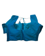 Firozi / Turquoise Blue - HYBRID Silky Saree blouse - With Elastic on both side for Great fit - Size 36