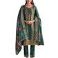 Teal Blue - Banarasi Handloom Ladies Indian Salwar Suit with Printed Dupatta - Available in Size 10 (36") LL-FAR22402 TY 1024