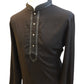 Black - Fantastic Mens Indian Kurta set - Weddings / Walimas , Sangeet, Eid, Mehndi / Henna - NAD2502 01KP25