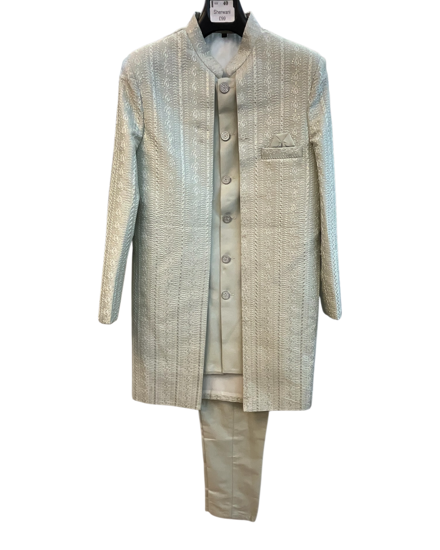 Pastel Pista Green - Mens Double Layered Sherwani / Indo-Western - Fantastic Value - KCS6625 06TT26