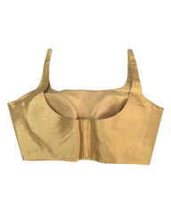 Gold - Rich Banarasi Thin Strap Designer Saree blouse with cups, 38
