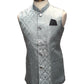 Ice / Light Blue - Rich Suiting Material Mens Indian Waistcoat - Amazing Fit - Great Quality - YD2417 KC 0824