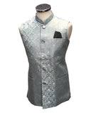 Ice / Light Blue - Rich Suiting Material Mens Indian Waistcoat - Amazing Fit - Great Quality - YD2417 KC 0824