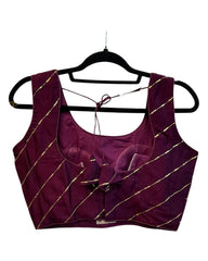 Wine -  Dupion Silk Lehenga Set - Size UK 12 (38