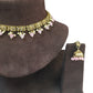 Pink - Small Size Antique Gold Finish Necklace Set with Earrings - VJY402  A 0424