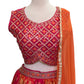 SALE - Size 14 / 40" Bust - Fuchsia Orange - Ready Made Lehenga Set - UK Stock - 24h Dispatch - KTC241101 1124