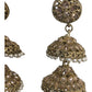 Neutral / Gold - Large - Antique Finish Traditional Zhumki Earrings - Bollywood - Weddings - HB992 C 0724