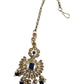 Navy Blue - Large - Antique Gold Finish Traditional Tika Head piece - Bollywood - Weddings - PRI1773  11V24
