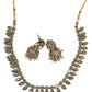 Mint Green - Small - Antique Gold Finish Necklace Set with Earrings - AE2402 C 0724