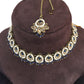 Navy Blue - Medium Size Antique Gold Finish Necklace Set with Earrings - RAK122  R 0424