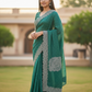 Sage Green - Rich Saree with Thread / Stone Embroidery and Blouse Piece - UK stock - 24hr Dispatch - RS2525 VJ